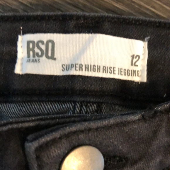 Girls size 12 black RSQ jeans super high rise jegging - Picture 5 of 7